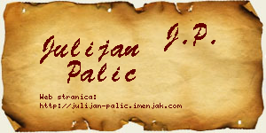 Julijan Palić vizit kartica